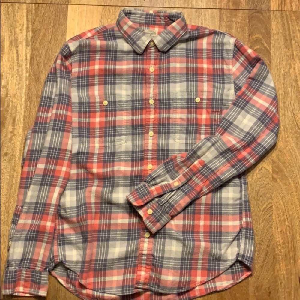 Jcrew factory blue/pink flannel - medium